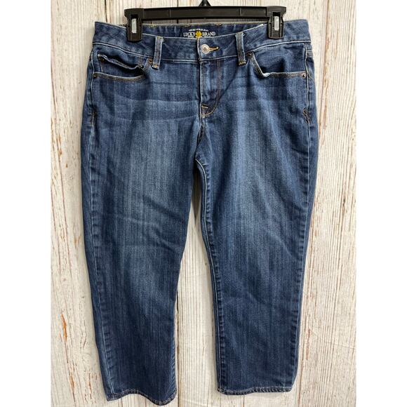 Lucky Brand Lola Ankle Crop Jeans Women 10 /30 Dark Blue Denim Mid Rise Cotton - Picture 1 of 7